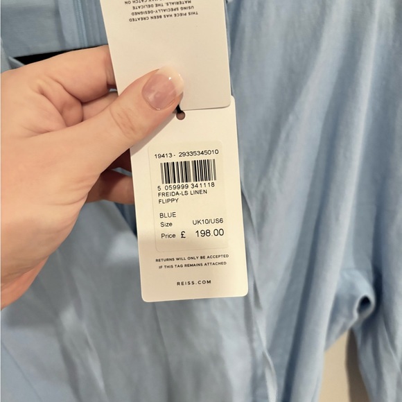 NWT Reiss Frieda Linen Blend Dress - Picture 6 of 6